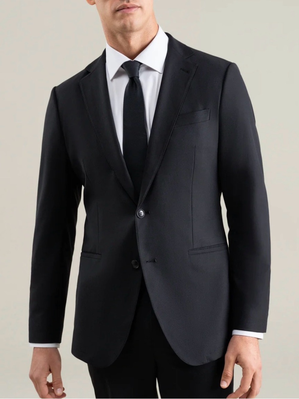 $500 Sene Studio Soho FlexTech Tailored Black Custom Athleisure Blazer Jacket